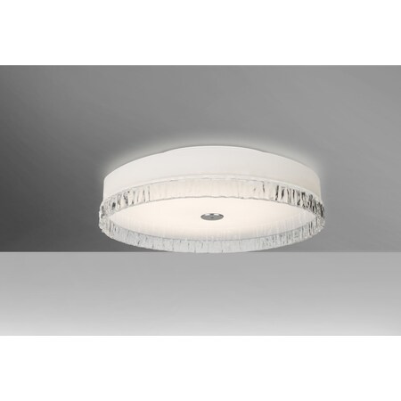 Besa Lighting Paco 12 Ceiling, Opal/Clear Stone, Finish, 1x16W LED PACO12CLC-LED